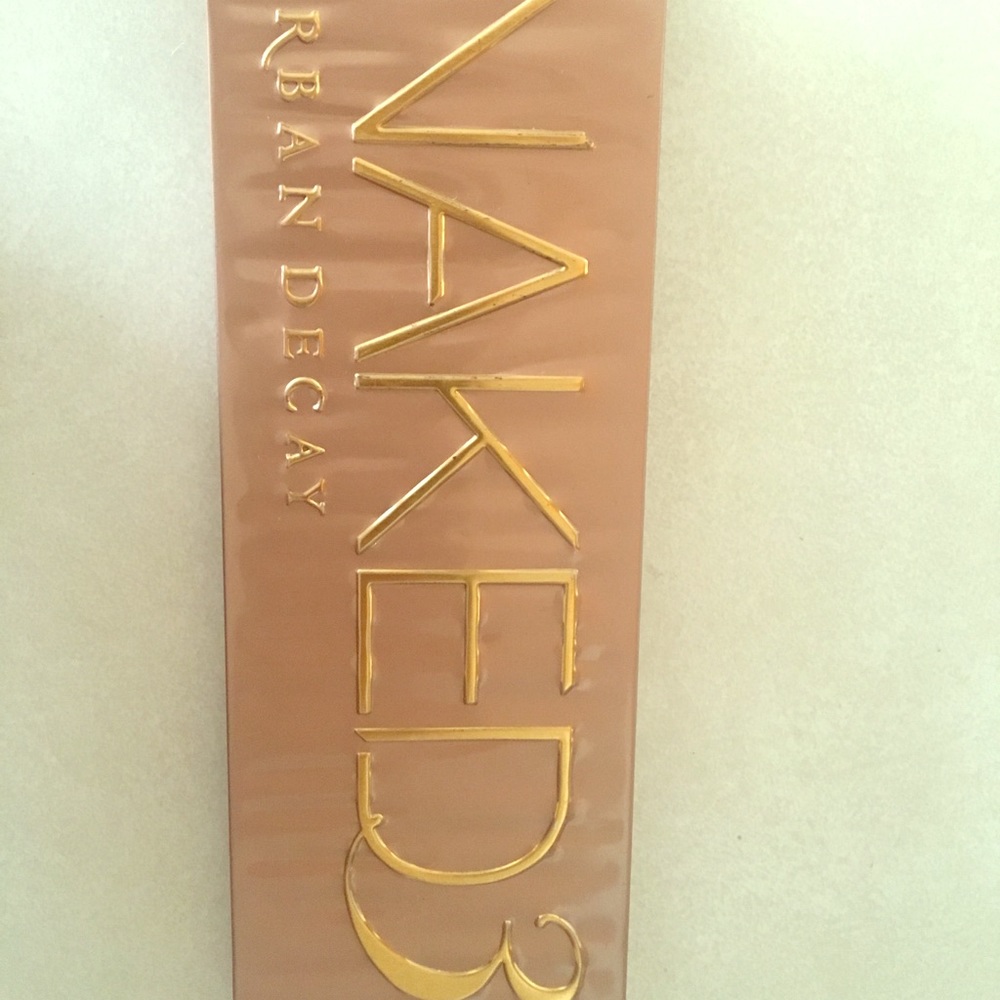 Urban Decay Naked3 palette, used to swatch